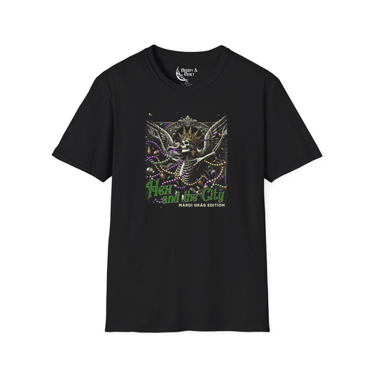 Hex in the City skeleton creepy mardi gras Unisex Softstyle T-Shirt