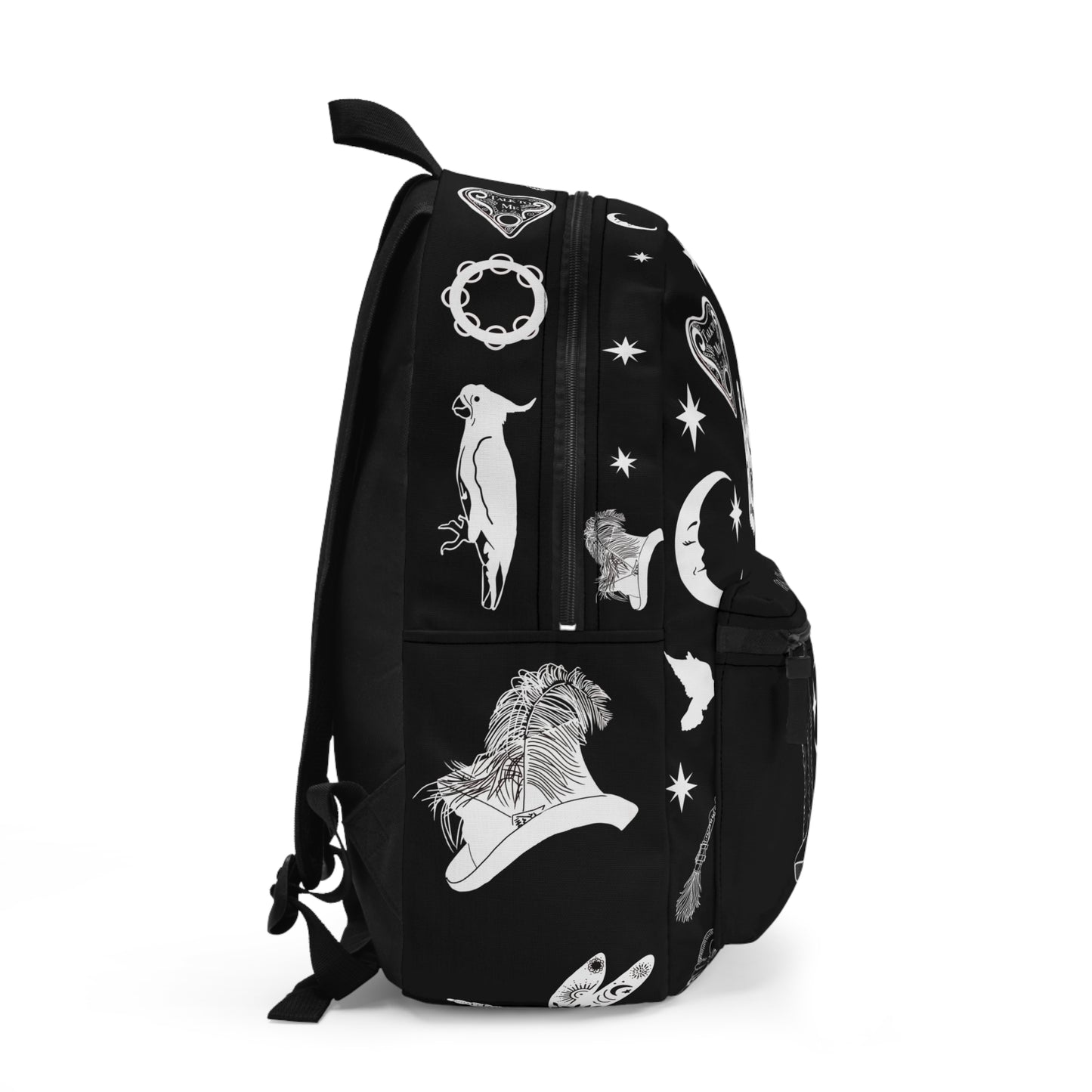 Witchy Woman Mystical Black Graphic Backpack - Tarot & Celestial Designs