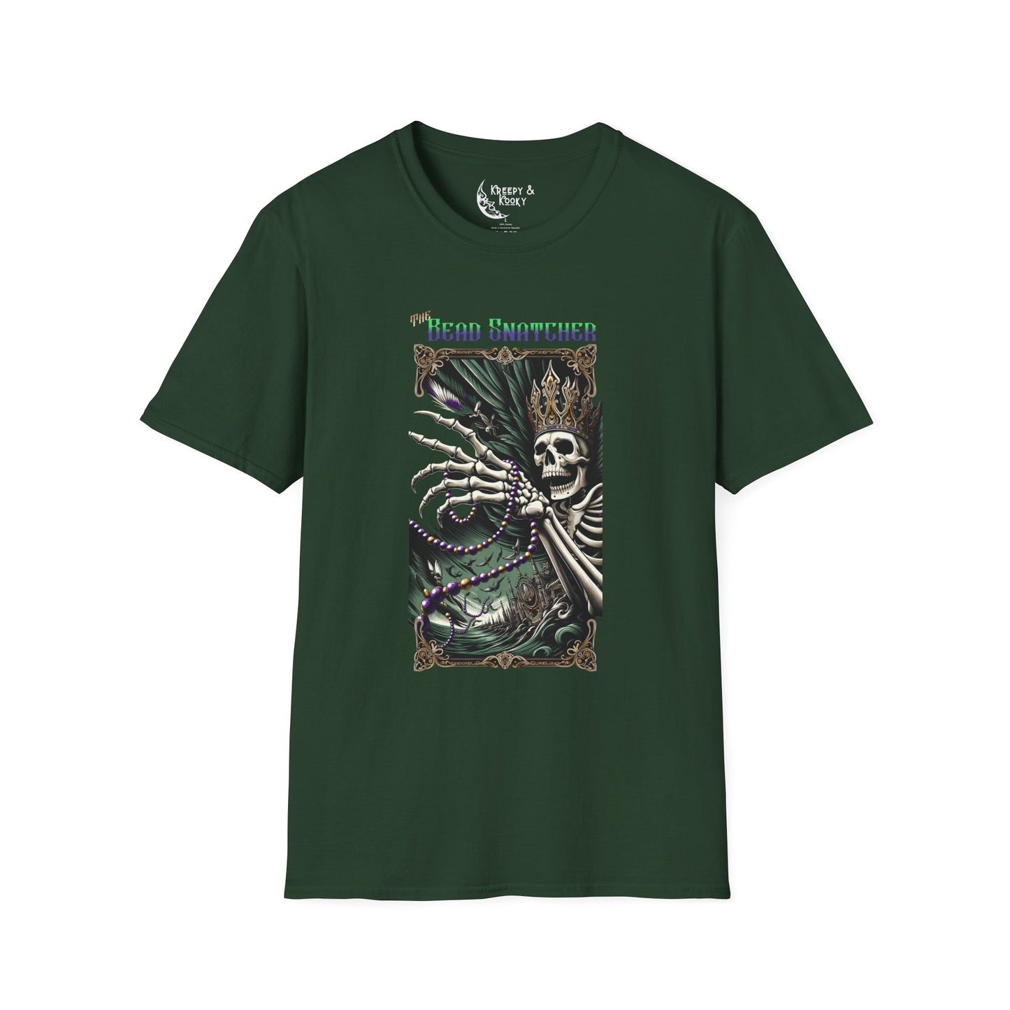The Bead Snatcher creepy mardi gras Unisex Softstyle T-Shirt
