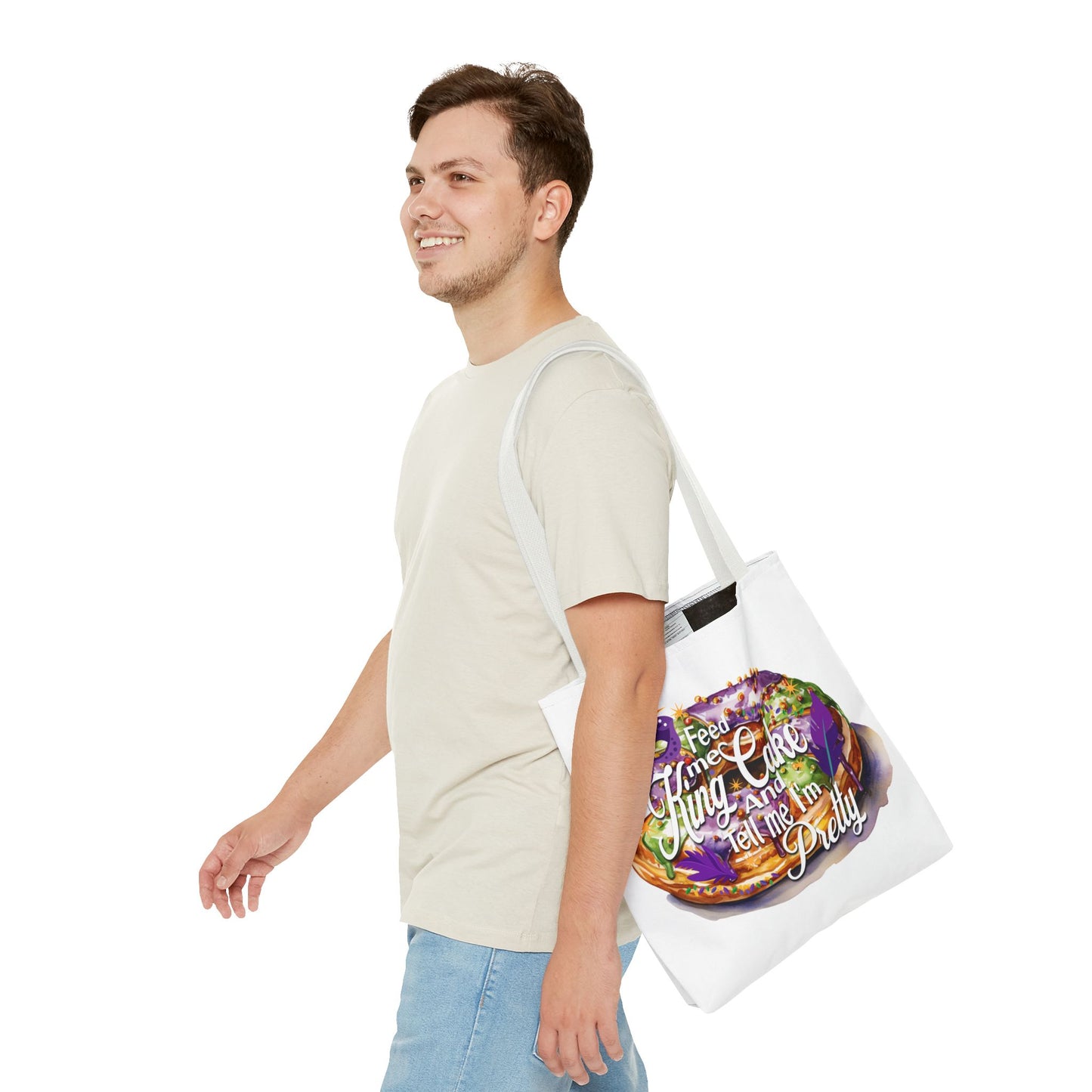 Feed me King Cake tote bag