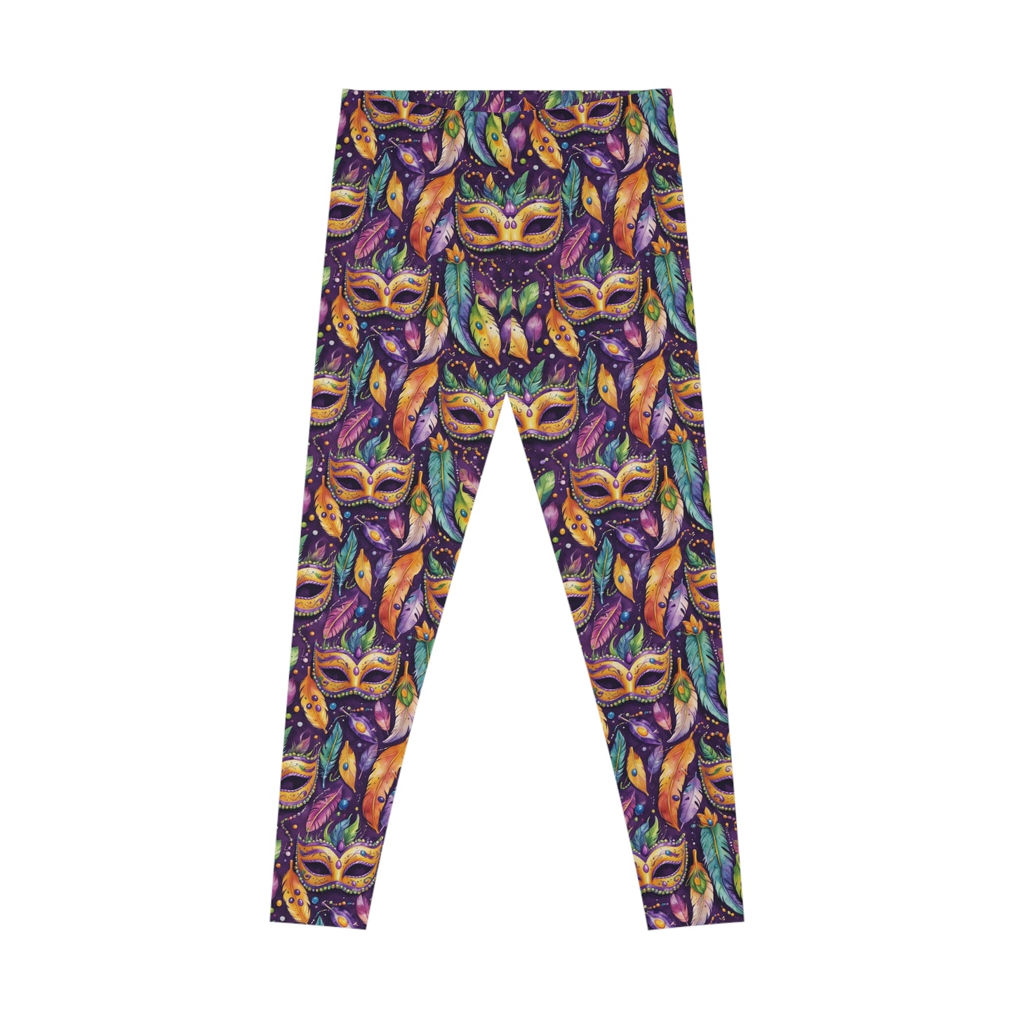 Mardi Gras Mask Stretchy Leggings