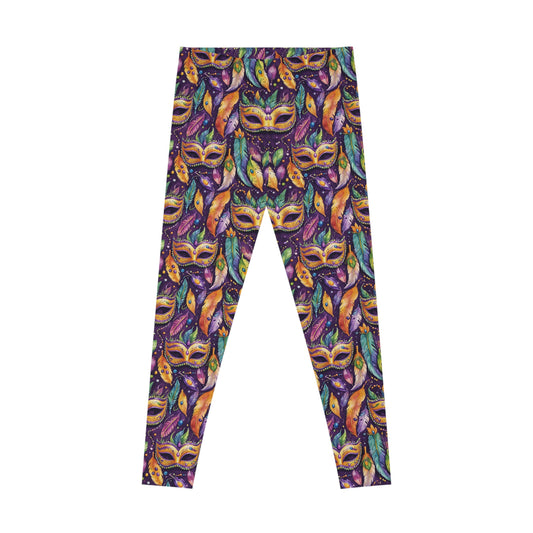 Mardi Gras Mask Stretchy Leggings
