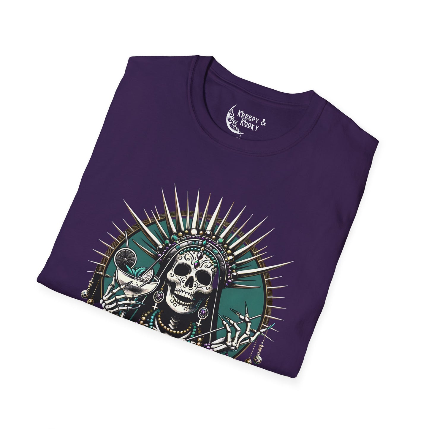 Voodoo beads and bourbon creepy mardi gras Unisex Softstyle T-Shirt