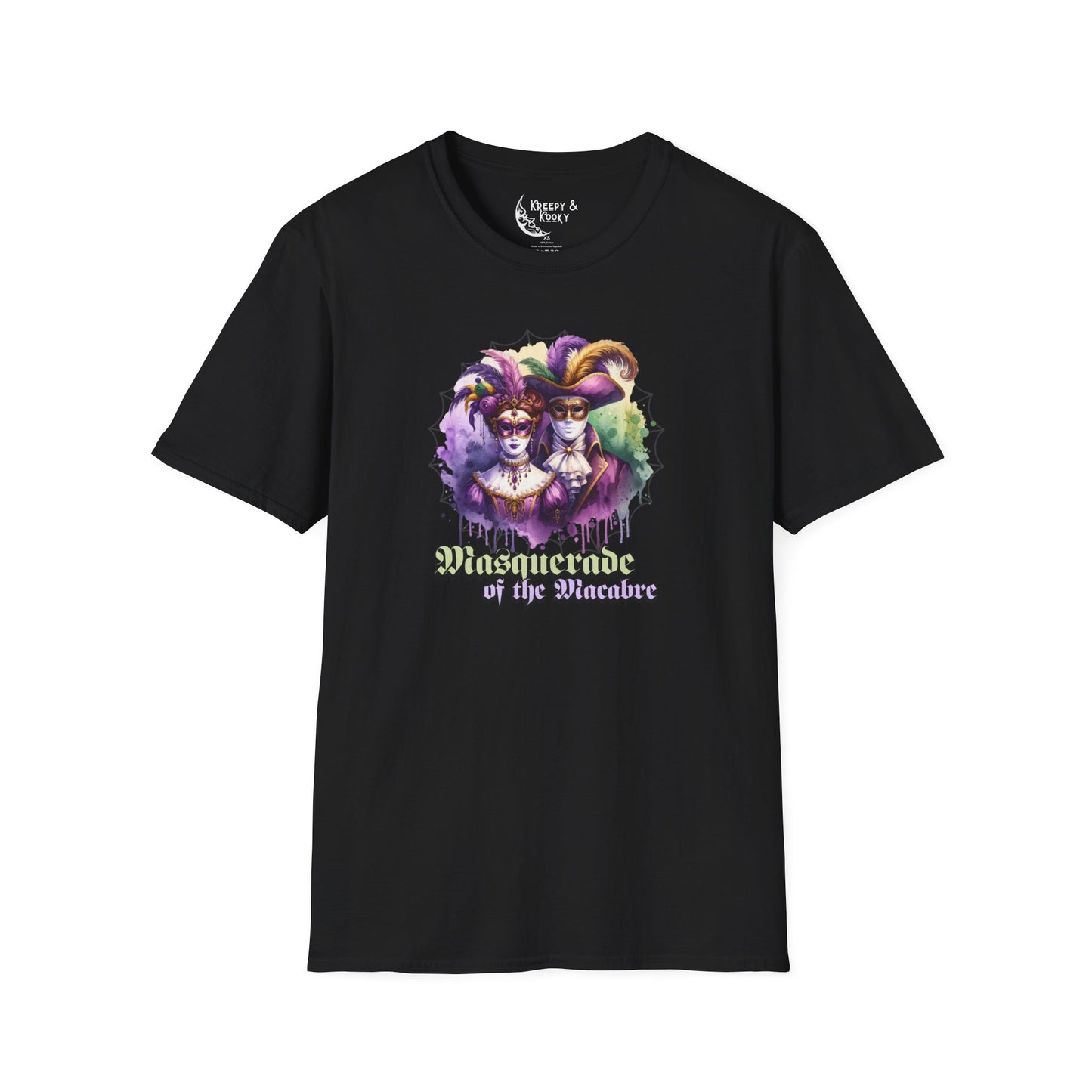 Masquerade of the Macabre creepy mardi gras Unisex Softstyle T-Shirt