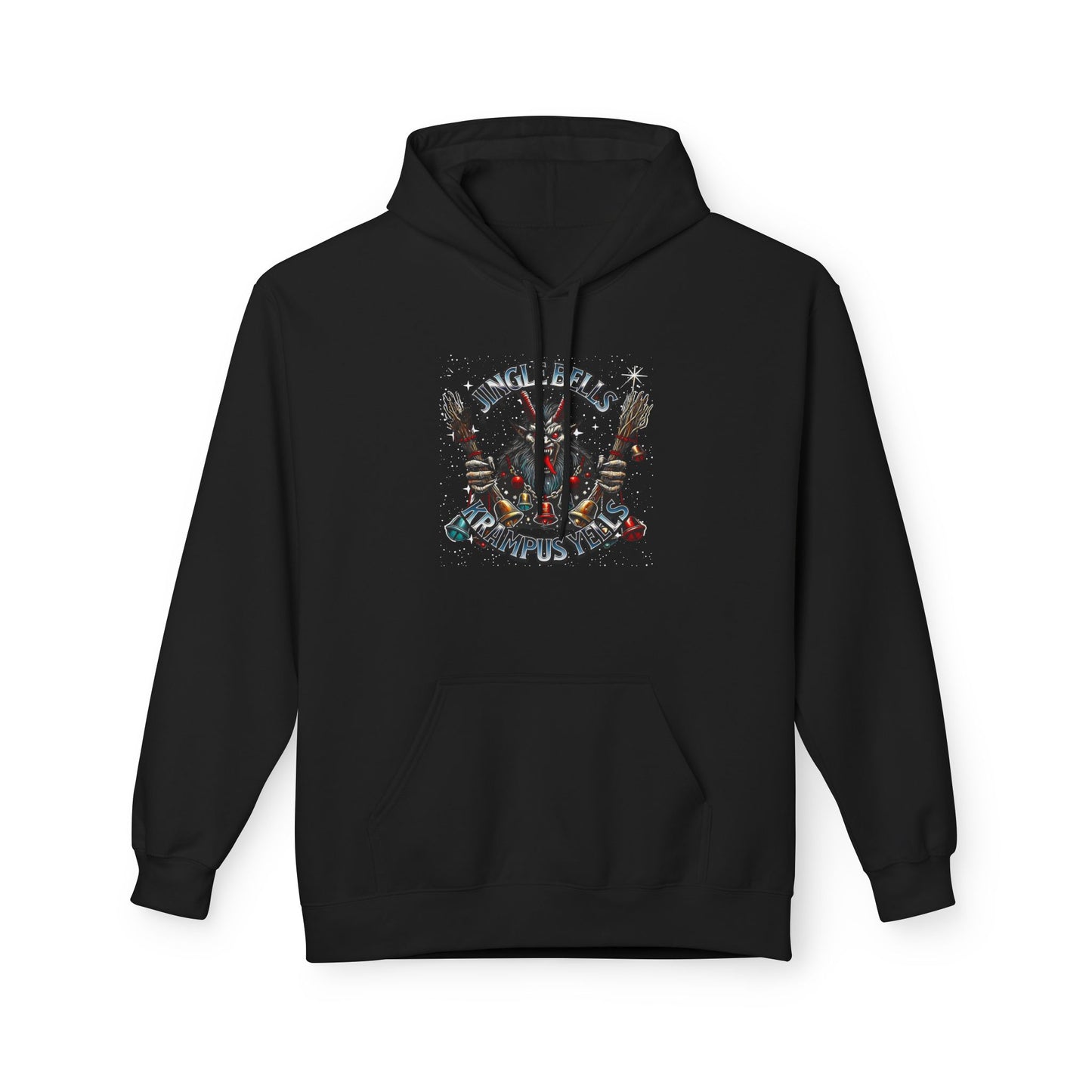 Jingle Bells Krampus Yells Fleece Hoodie