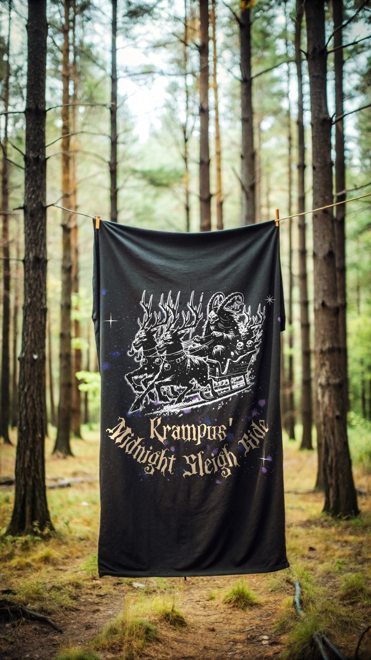 Krampus Midnight Sleigh Blanket