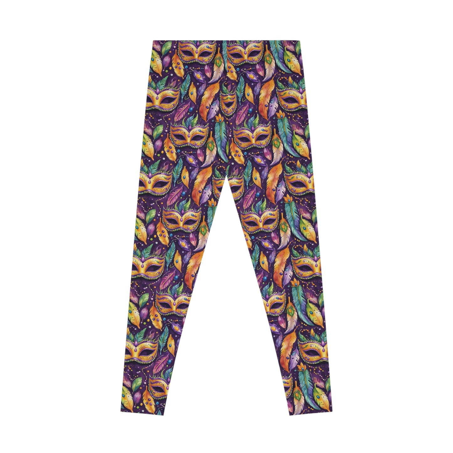 Mardi Gras Mask Stretchy Leggings