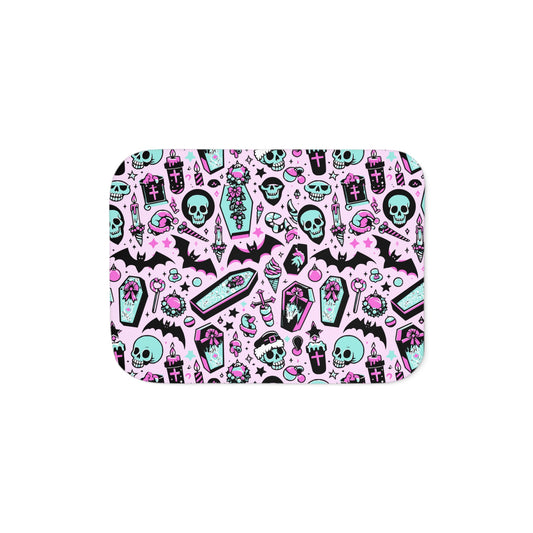 Bat and Coffin Goth Sherpa Blanket