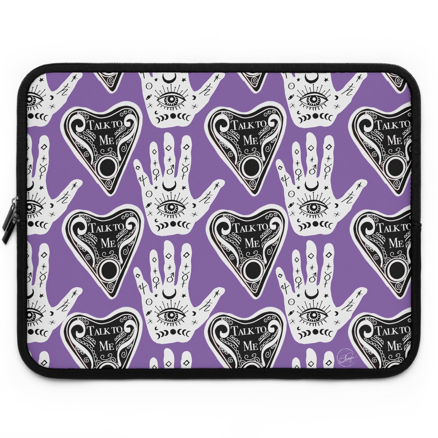 Artistic Purple Laptop Sleeve - "Talk To Me" Design