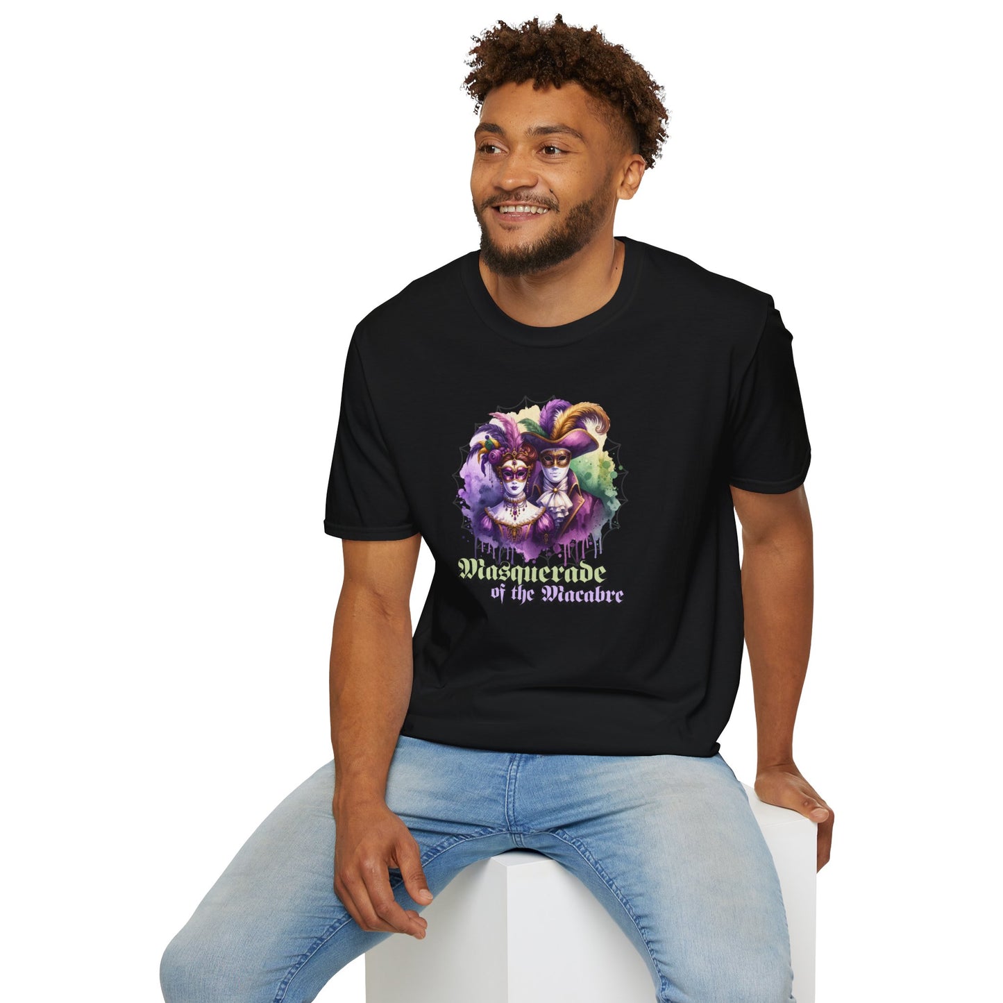 Masquerade of the Macabre creepy mardi gras Unisex Softstyle T-Shirt