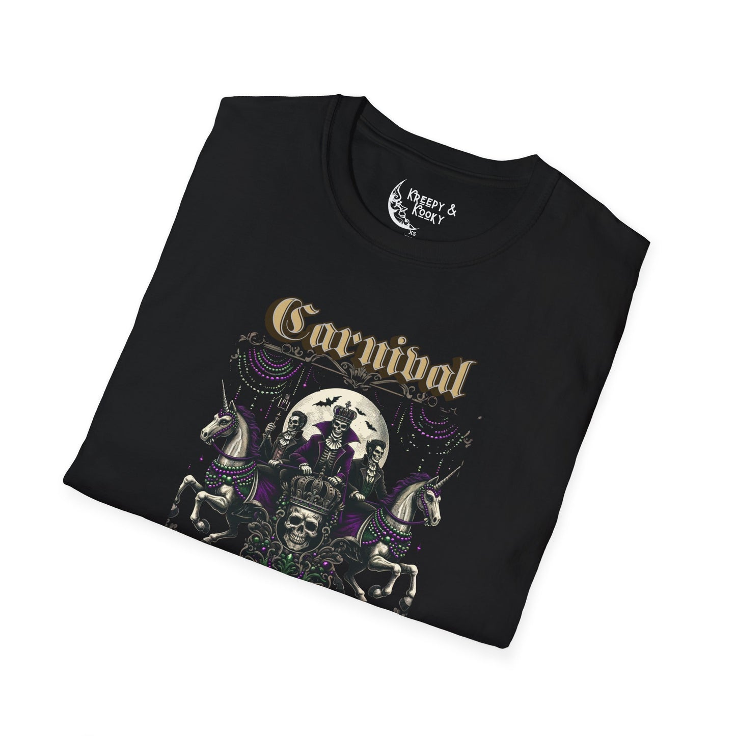 Carnival of the undead creepy mardi gras Unisex Softstyle T-Shirt
