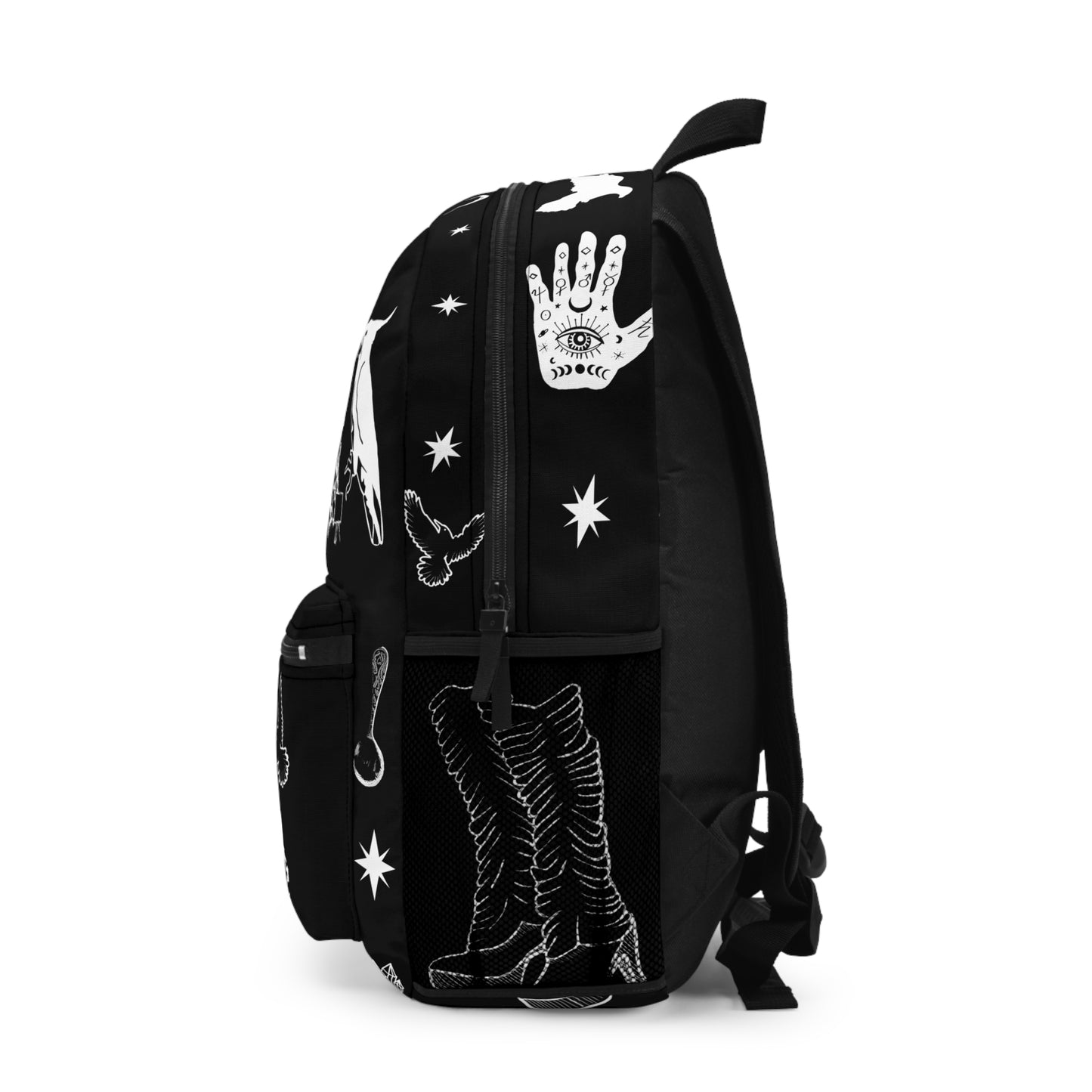 Witchy Woman Mystical Black Graphic Backpack - Tarot & Celestial Designs