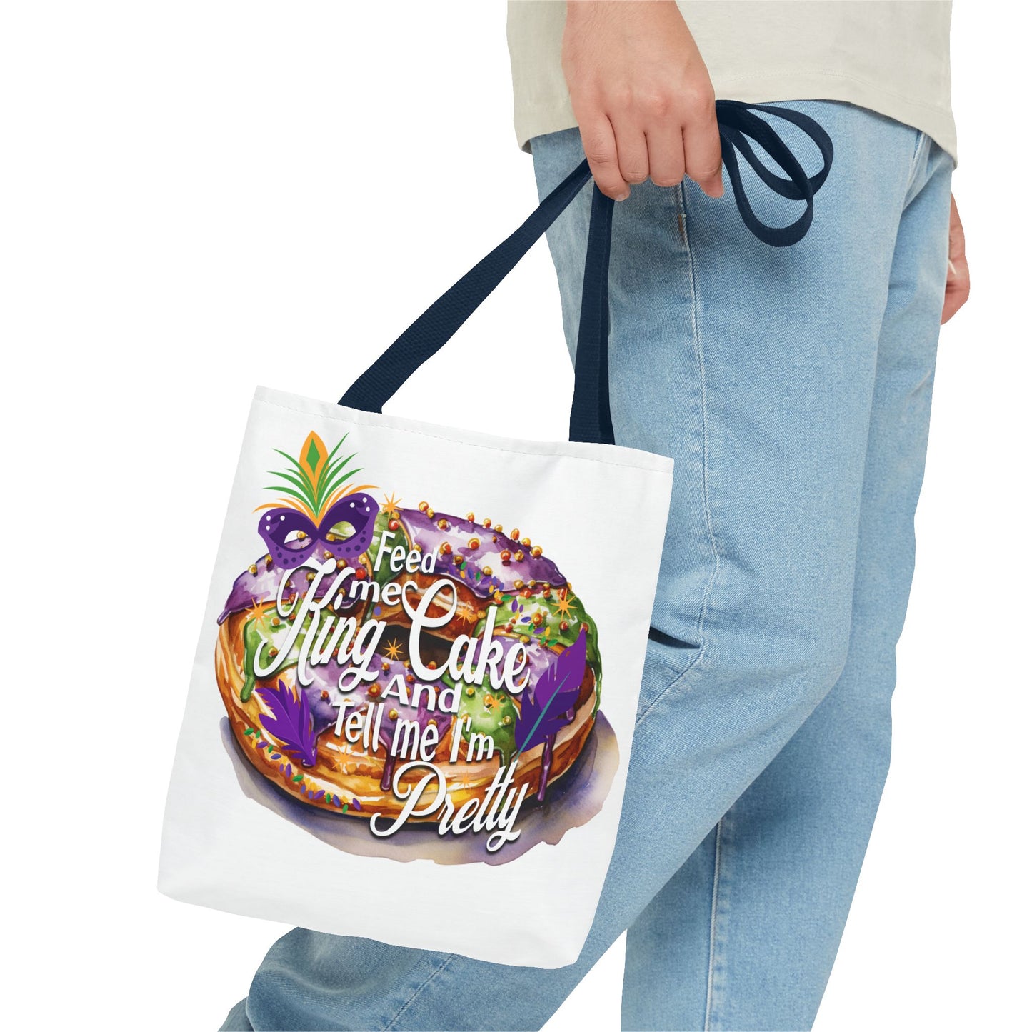 Feed me King Cake tote bag