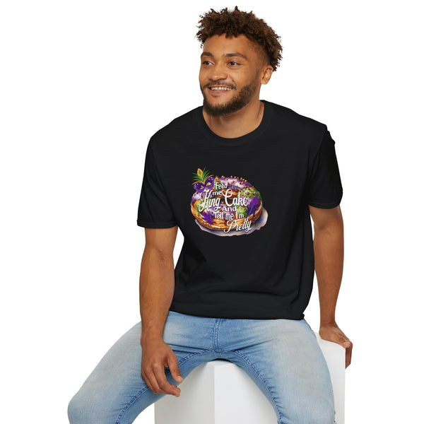 Feed me king cake and tell me I'm pretty mardi gras Unisex Softstyle T-Shirt