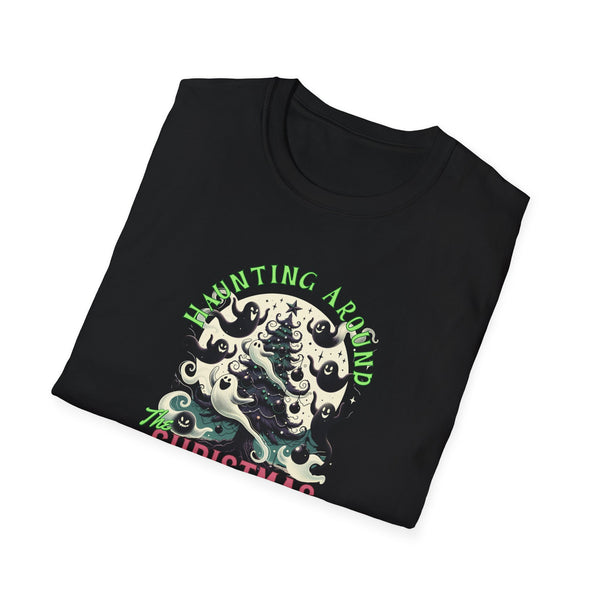 Haunting Around the Christmas Tree spirit scary creepy Unisex Softstyle T-Shirt