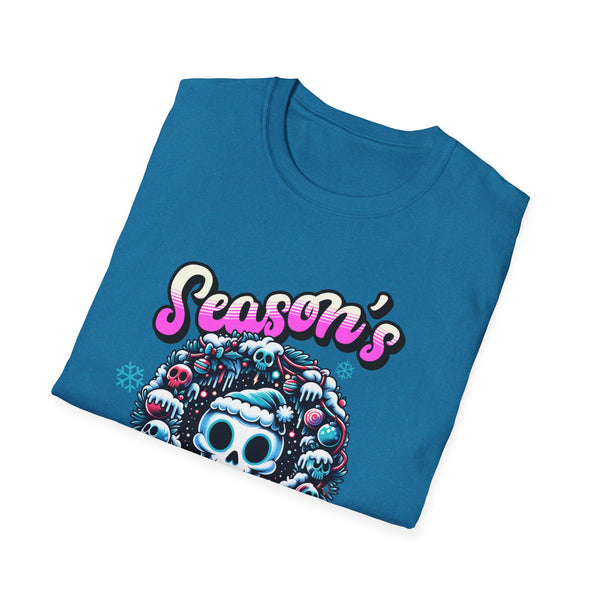 Season's Creepings Skull Wreath Unisex Softstyle T-Shirt