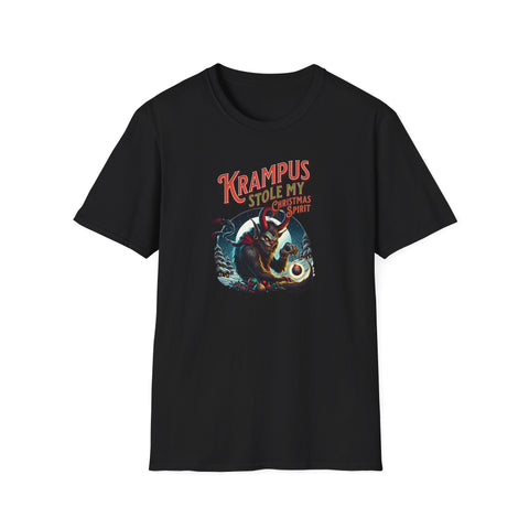 Krampus stole my christmas spirit scary creepy Unisex Softstyle T-Shirt