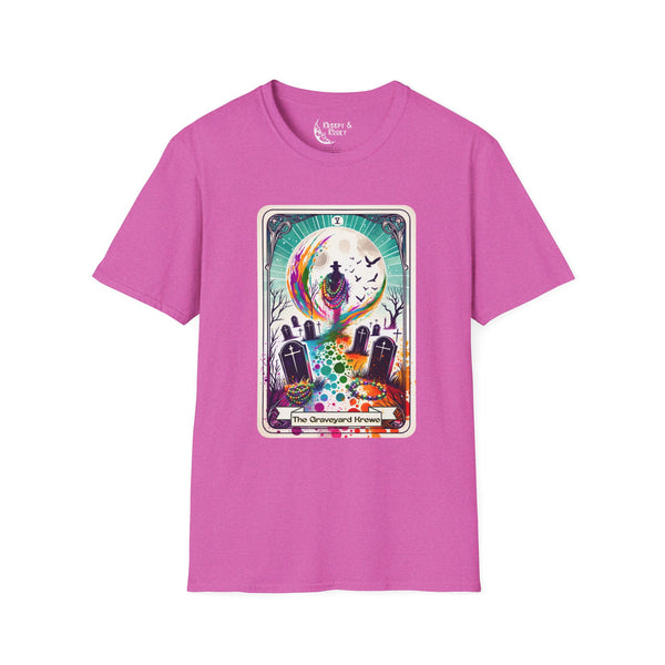 The Graveyard Krewe tarot skeleton creepy mardi gras Unisex Softstyle T-Shirt