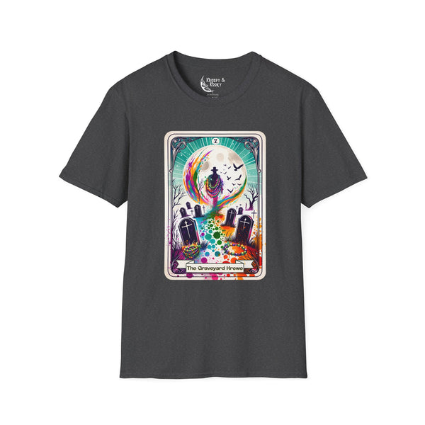 The Graveyard Krewe tarot skeleton creepy mardi gras Unisex Softstyle T-Shirt