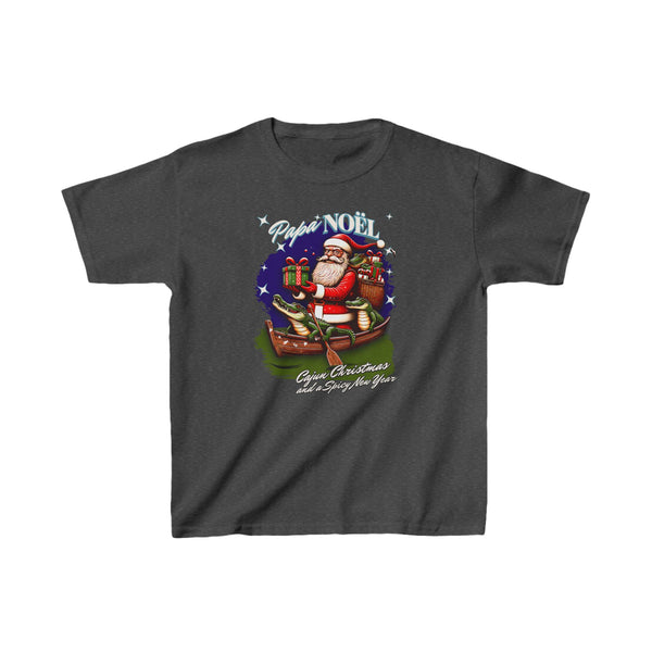 Papa Noel Cajun Christmas Spicy New Year Crew Kids Heavy Cotton™ Tee