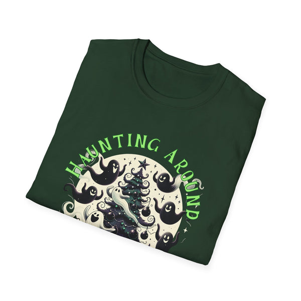 Haunting Around the Christmas Tree spirit scary creepy Unisex Softstyle T-Shirt