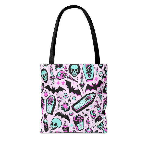 Coquette Goth Bat Coffin Tote Bag