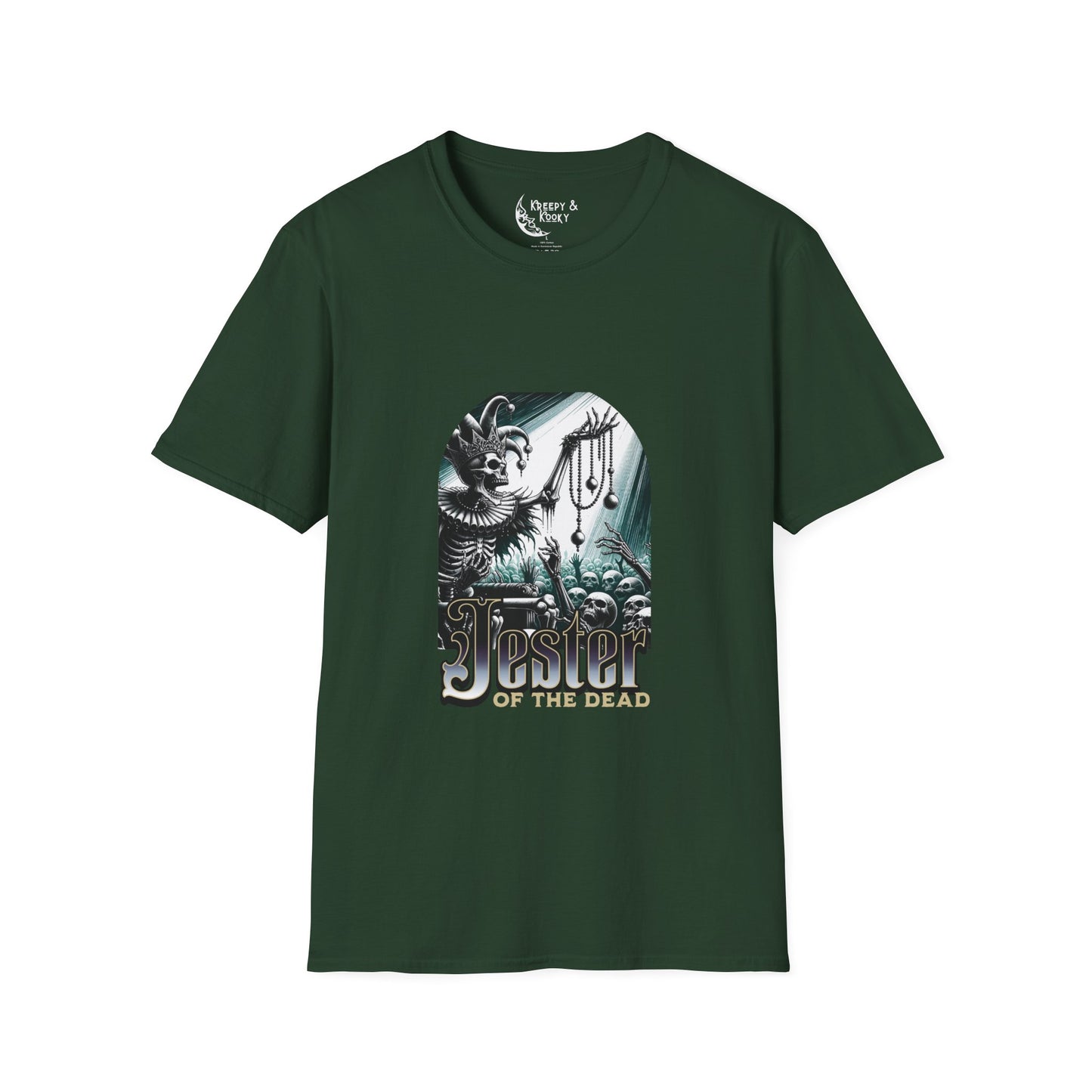 Jester of the dead skeleton creepy mardi gras Unisex Softstyle T-Shirt