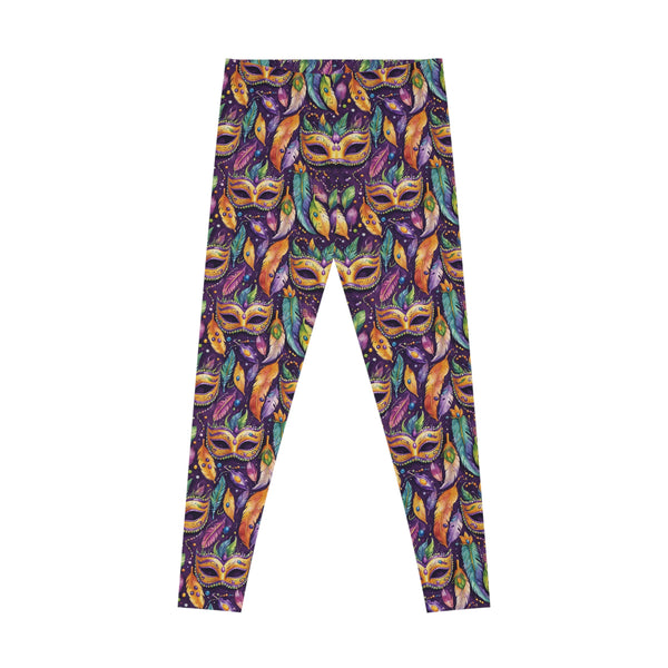 Mardi Gras Mask Stretchy Leggings