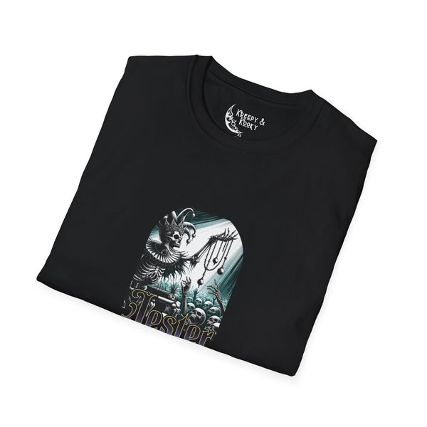 Jester of the dead skeleton creepy mardi gras Unisex Softstyle T-Shirt