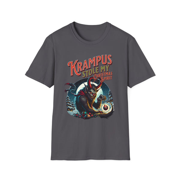 Krampus stole my christmas spirit scary creepy Unisex Softstyle T-Shirt