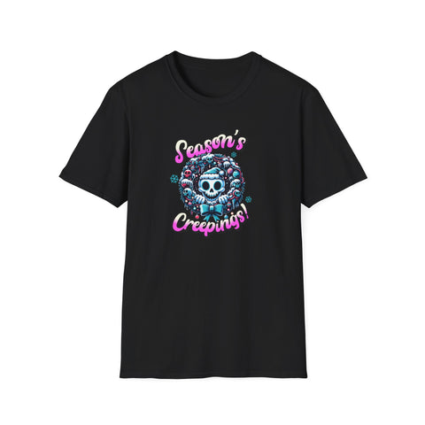 Season's Creepings Skull Wreath Unisex Softstyle T-Shirt