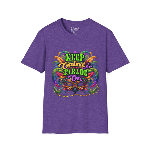 Keep Calm and Parade on mardi gras Unisex Softstyle T-Shirt