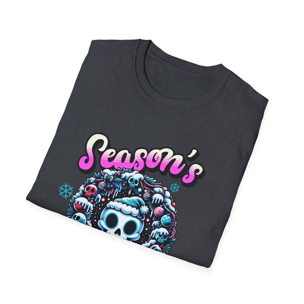 Season's Creepings Skull Wreath Unisex Softstyle T-Shirt