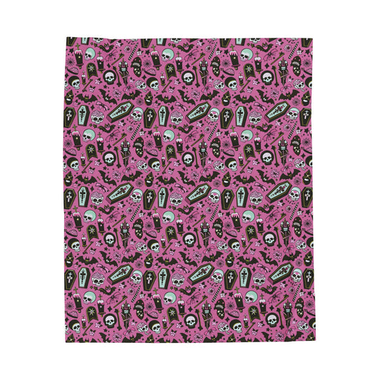 Whimsey Goth Skulls  Blanket