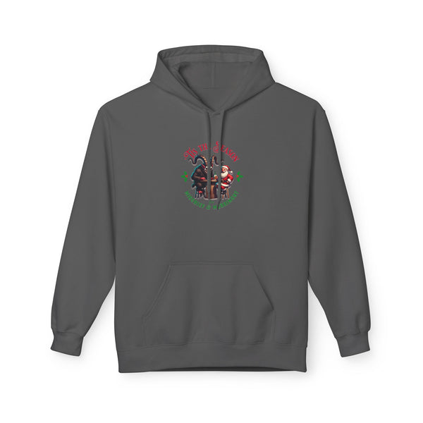 Tis the season for mischief and merriment Krampus Santa Unisex Midweight Softstyle Fleece Hoodie