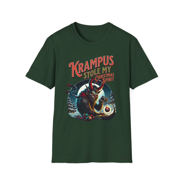 Krampus stole my christmas spirit scary creepy Unisex Softstyle T-Shirt