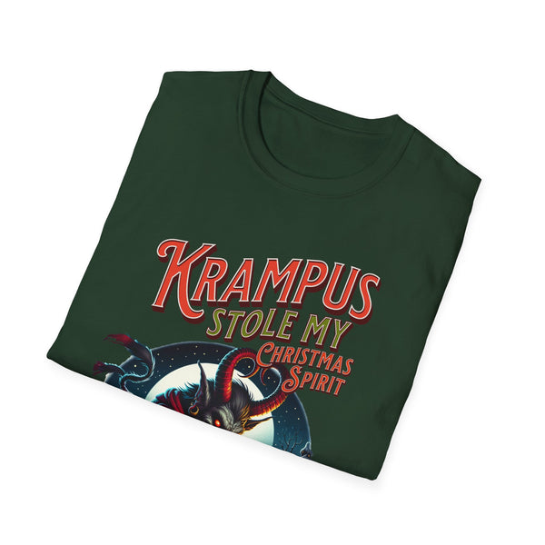 Krampus stole my christmas spirit scary creepy Unisex Softstyle T-Shirt