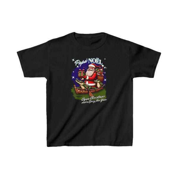 Papa Noel Cajun Christmas Spicy New Year Crew Kids Heavy Cotton™ Tee