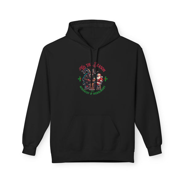 Tis the season for mischief and merriment Krampus Santa Unisex Midweight Softstyle Fleece Hoodie