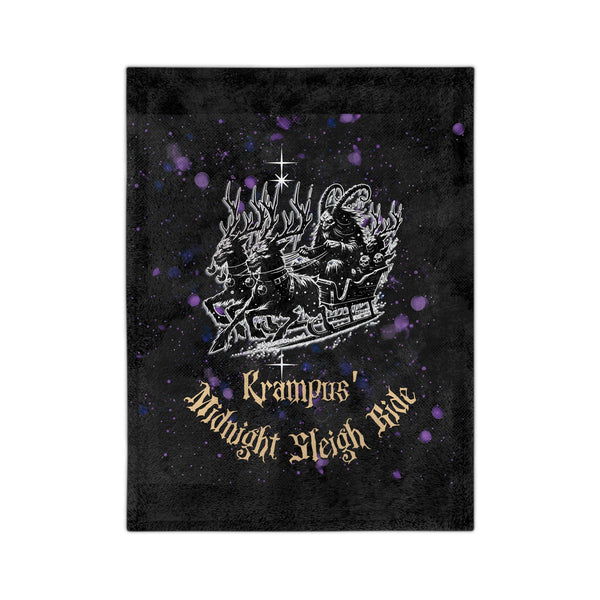 Krampus Midnight Sleigh Rides Velveteen Microfiber Blanket