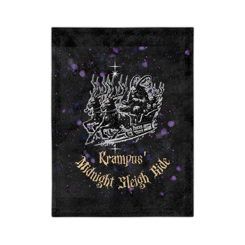 Krampus Midnight Sleigh Rides Velveteen Microfiber Blanket