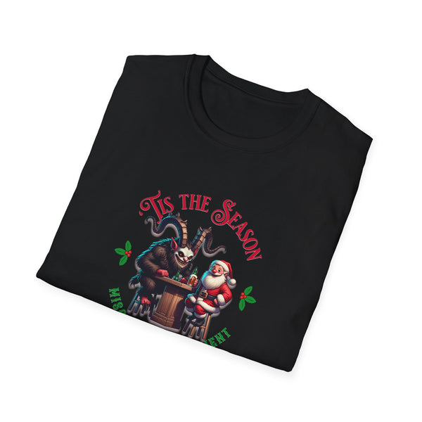 Tis the Season for Mischief & Merriment Krampus and Santa Unisex Softstyle T-Shirt