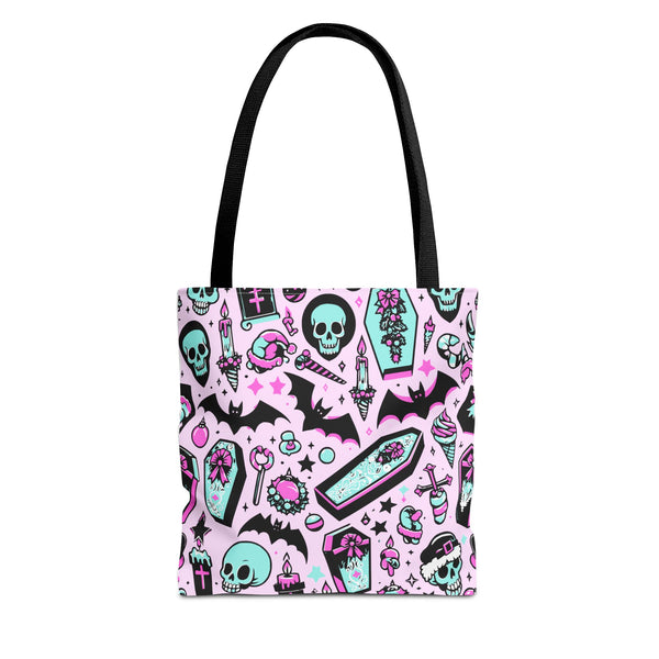 Coquette Goth Bat Coffin Tote Bag