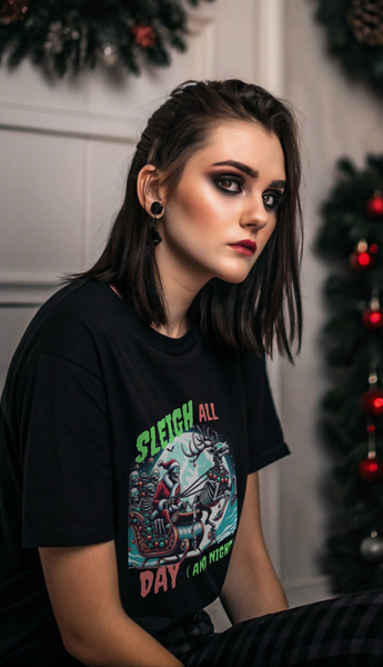 Sleigh All Day Christmas spirit scary creepy Unisex Softstyle T-Shirt