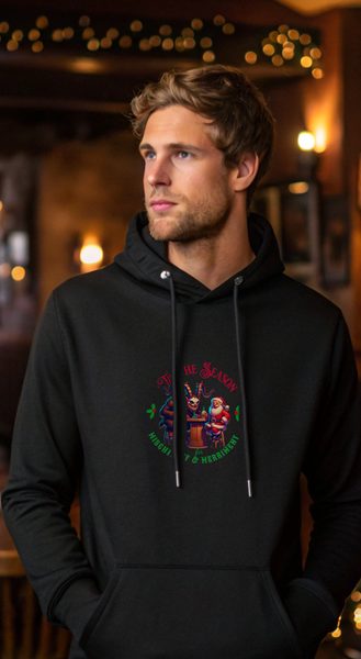 Tis the season for mischief and merriment Krampus Santa Unisex Midweight Softstyle Fleece Hoodie