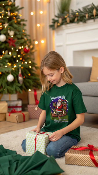 Papa Noel Cajun Christmas Spicy New Year Crew Kids Heavy Cotton™ Tee