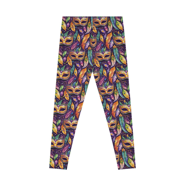 Mardi Gras Mask Stretchy Leggings