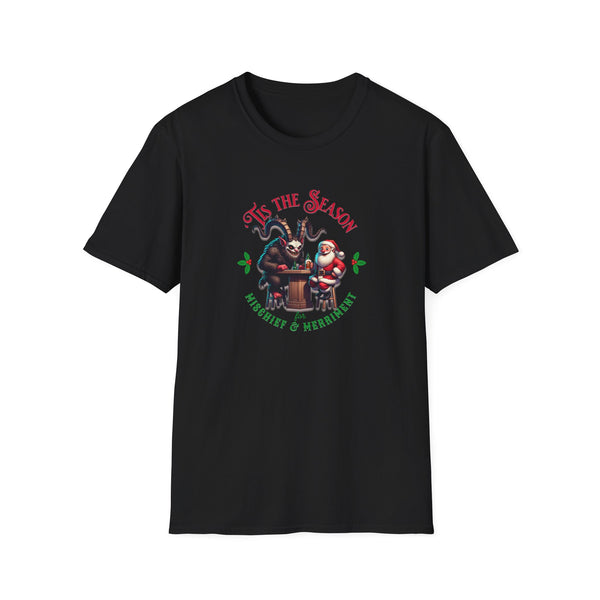 Tis the Season for Mischief & Merriment Krampus and Santa Unisex Softstyle T-Shirt