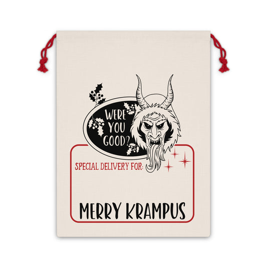 Merry Krampus Holiday Drawstring Present Pouch
