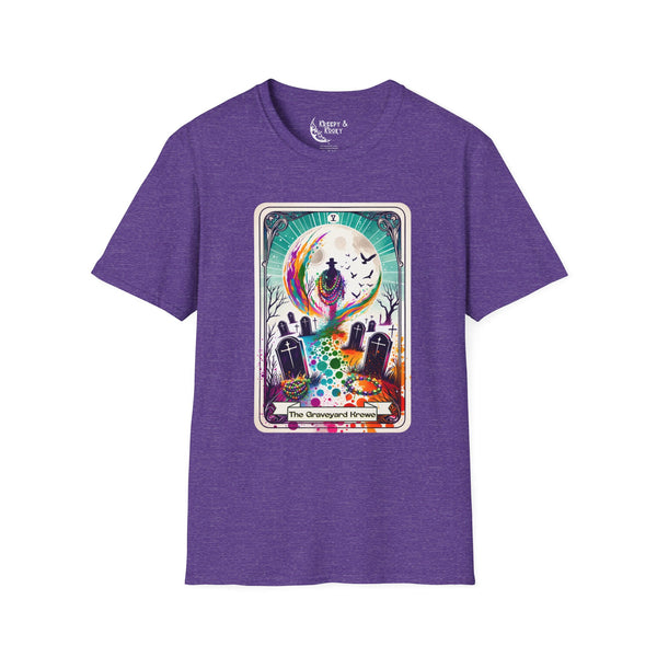 The Graveyard Krewe tarot skeleton creepy mardi gras Unisex Softstyle T-Shirt